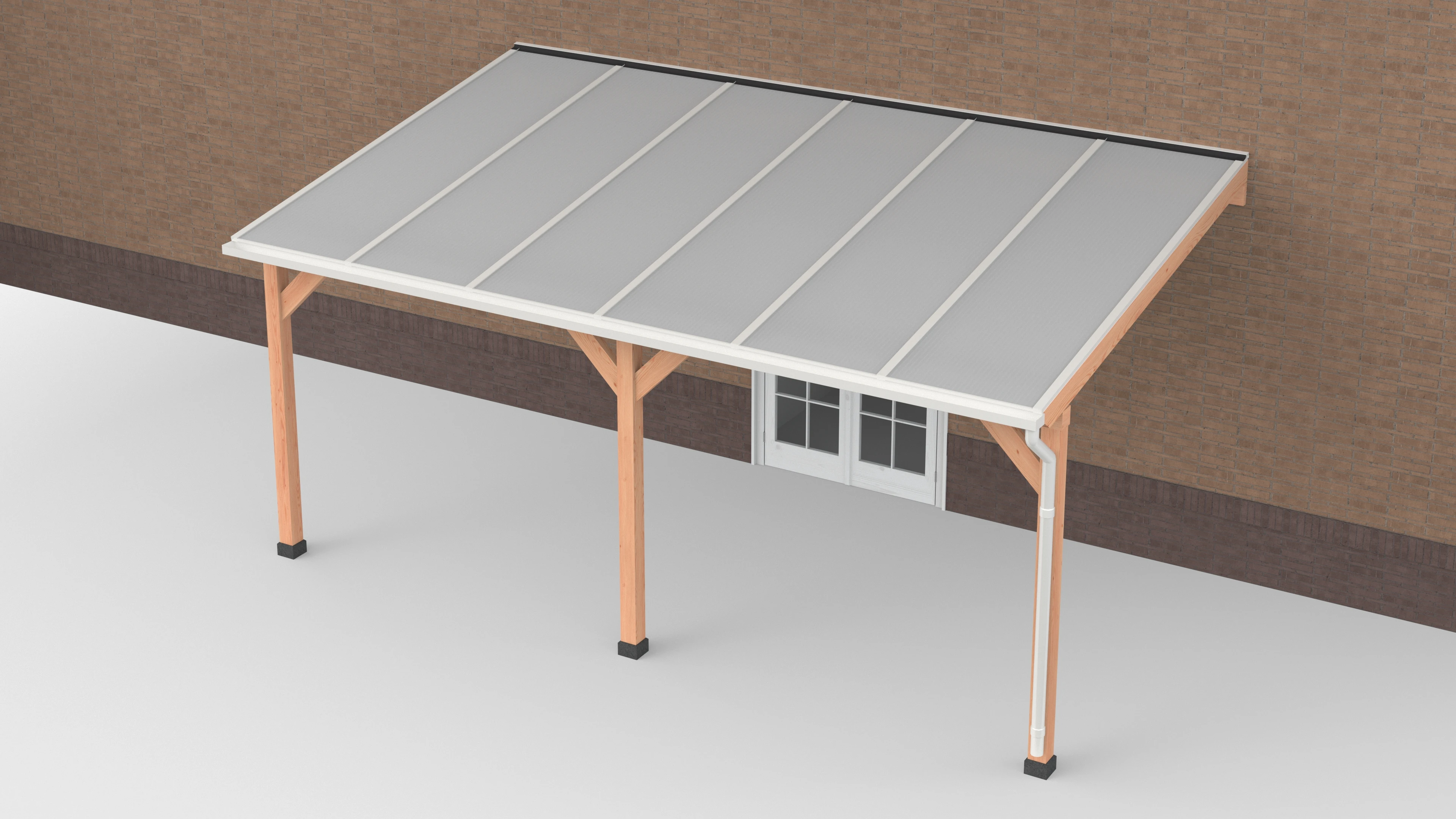 Douglas Terrasoverkapping Wit Polycarbonaat Opaal Geschaafd 600 x 350 cm - Afbeelding 1